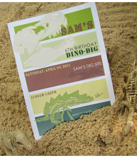 Dino Dig Dinosaur Birthday Party Printable Invitation